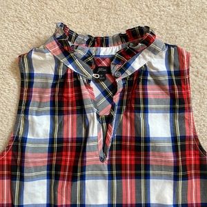J. Crew sleeveless plaid shell size 0 shirt